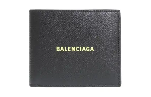 Balenciaga Leather Wallet Men's Black