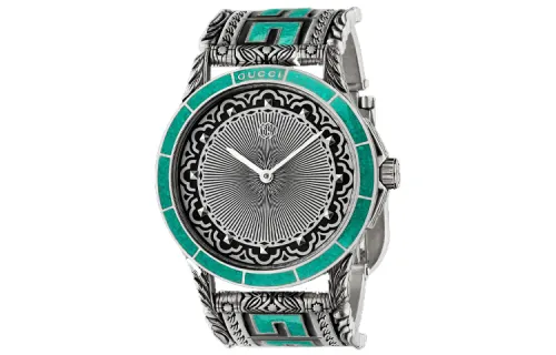 GUCCI Wrist Watches Quartz Movement 925 Sterling Silver Strap 38mm Silver Dial Unisex ['50', 149262]m Waterproof