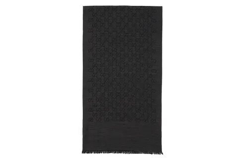GUCCI Scarf/Stole Unisex SILK Mixed Dark Gray