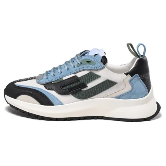 BALLY Casual Shoes Men Low-Top Black Gray/Blue