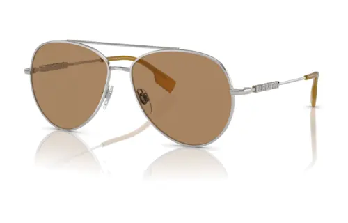 Burberry Metal Irregular Shape Sunglasses Men's Silver