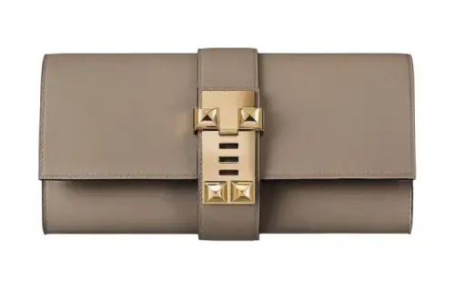 HERMES Swift Leather Wallet Card Holder Clutch Women's M8 Gris Asphalte Asphalt Gray & Galaxy Gray