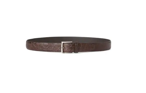 Loro Piana Brand Logo, Pin Buckle Leather Belts Men's Chocolate