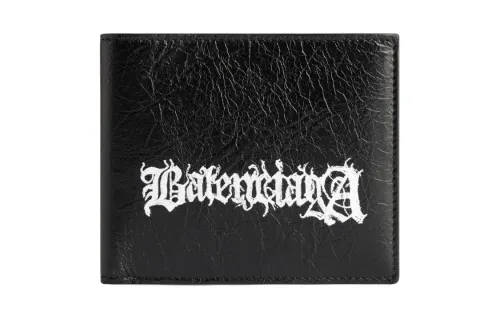 Balenciaga Lambskin Wallet Men's Black & White