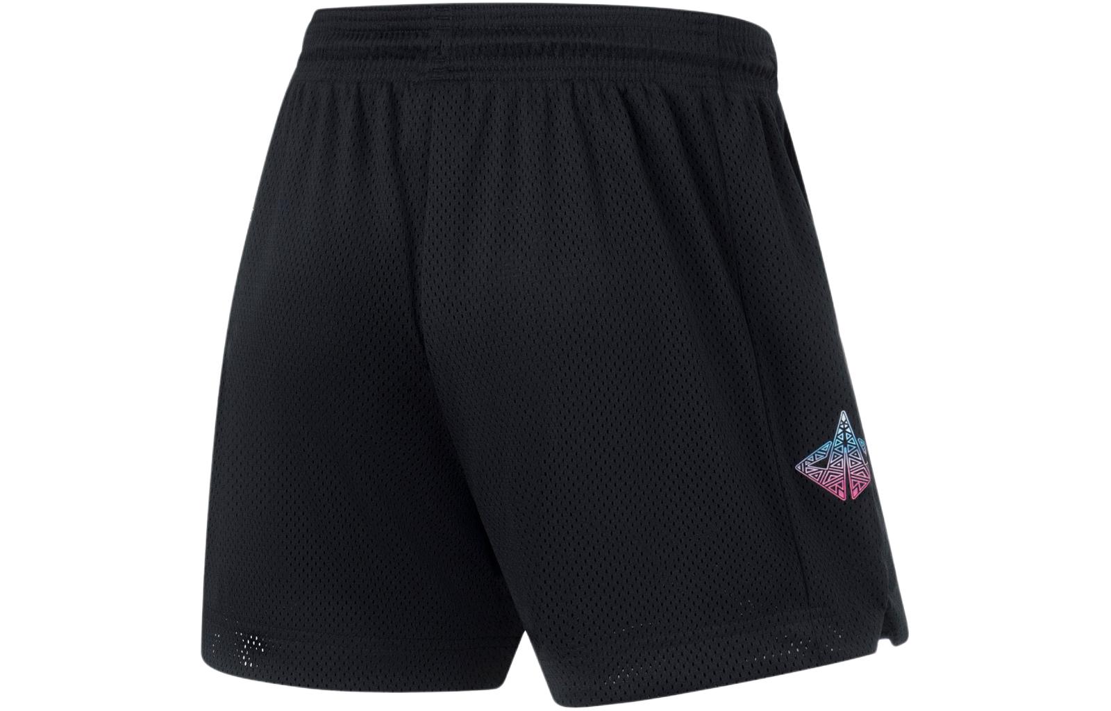 Li Ning Basketball Collection Sports Shorts Men’s Black Multicolor Gradient Print