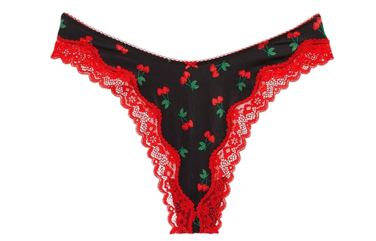 Женские трусы Victoria's Secret Черные вишни (черные)