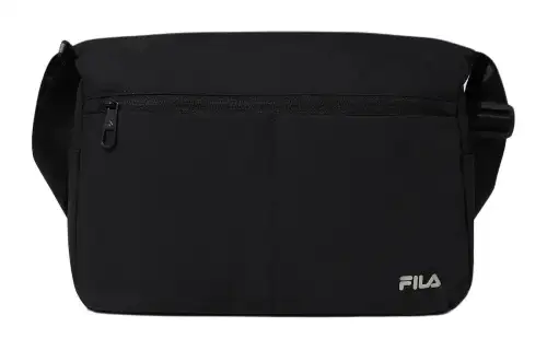 FILA Nylon Messenger Bag, Shoulder Bag, Crossbody Bag Regular Unisex Black