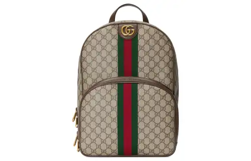 GUCCI Ophidia Canvas With Leather Backpack Regular Men's Beige & Ebony