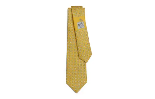 HERMES Ties Men's Ginger Yellow