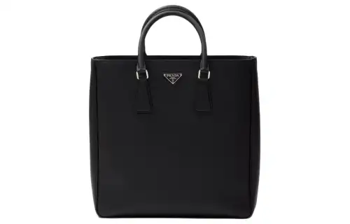 PRADA Saffiano Leather Tote Bag, Shopping Bag, Handbag Men's Black