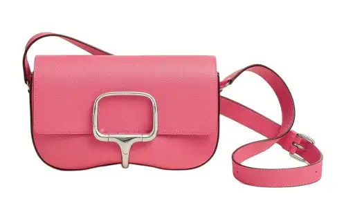 HERMES Della Cavalleria Epsom Calfskin Crossbody Bag, Shoulder Bag Women's 8W Rose Azalee Lipstick Powder