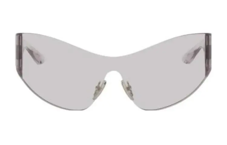 Balenciaga Nylon Irregular Shape Sunglasses Men's Gray