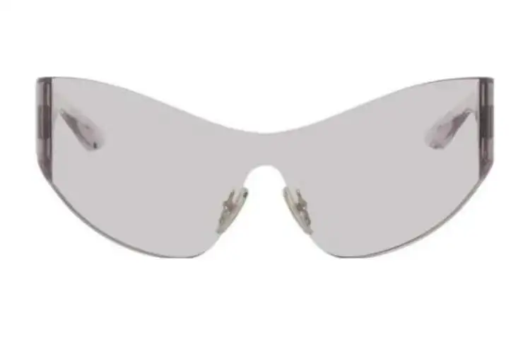 Balenciaga Nylon Irregular Shape Sunglasses Men's Gray