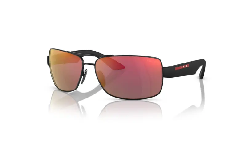 PRADA Metal Nylon Aviator Sunglasses Men's Black