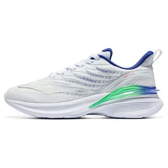 Erke Running Shoes Men Low-Top True White/Turquoise Blue/Green