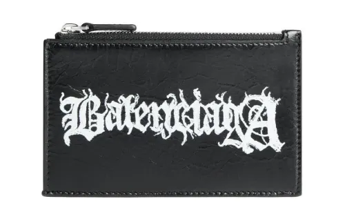 Balenciaga Lambskin Wallet Large Men's Black & White