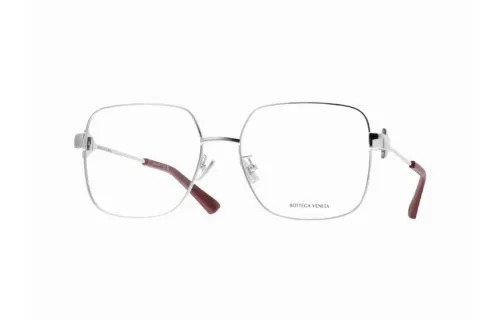 Bottega Veneta Square Eyeglass Frames Women's Silver