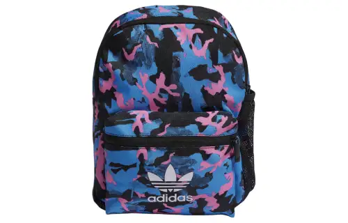 Adidas Originals Trefoil Recycled Polyester Plain Weave Fabric Backpack Unisex Pulse Blue & Carbon & Black