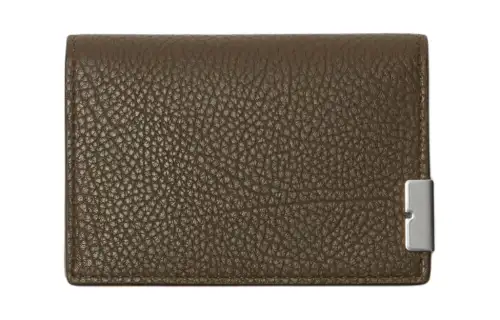 Burberry Tanned Grain Leather Card Holder Men's Military