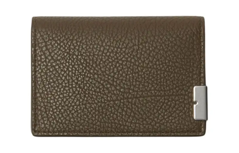 Burberry Tanned Grain Leather Card Holder Men's Military