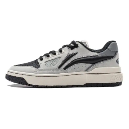 LINING Rookie Vintage Basketball Shoes Men Low-Top Gray Black