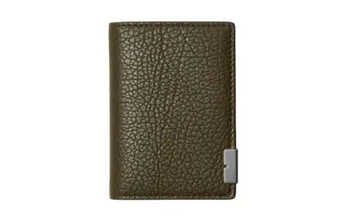 Burberry Grain Calfskin Card Holder Men's Military Green