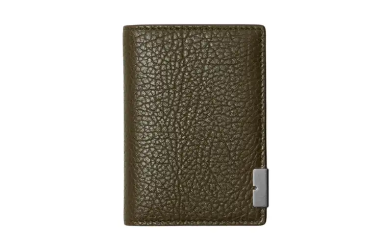 Burberry Grain Calfskin Card Holder Men's Military Green