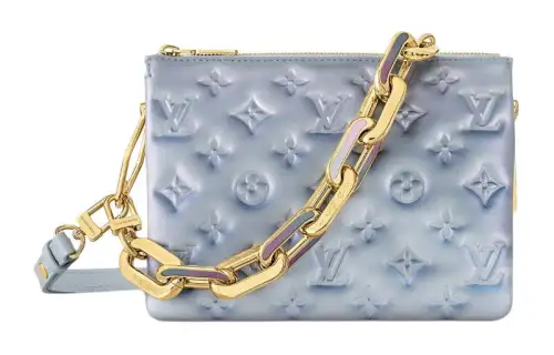 LOUIS VUITTON Coussin Leather Handbag, Shoulder Bag, Crossbody Bag Small Women's Purple