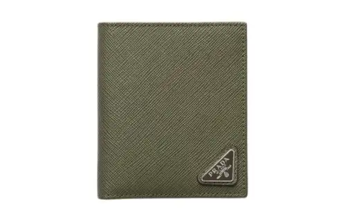 PRADA Saffiano Leather Wallet Men's Olive Green