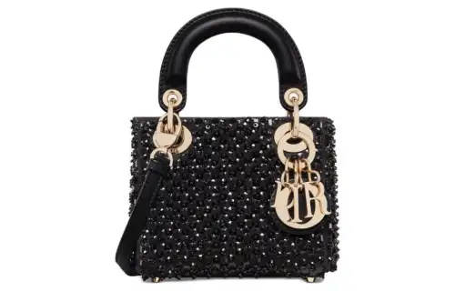 DIOR Lady Dior Cow Leather Handbag, Shoulder Bag, Crossbody Bag, Handbag Extra Mini Women's Black