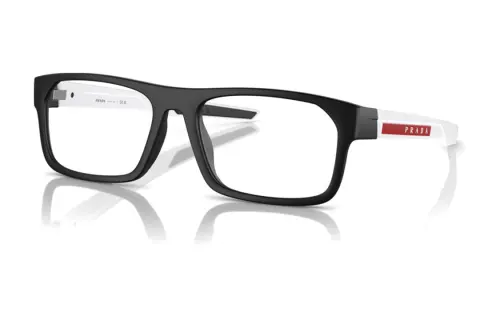 PRADA Nylon Metal Irregular Shape Eyeglass Frames Men's Black