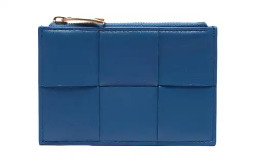 Bottega Veneta Sheepskin Wallet Women's Blue