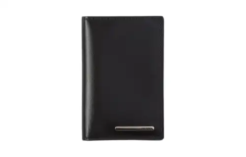 PRADA Leather Card Holder Card Holder Men's Black