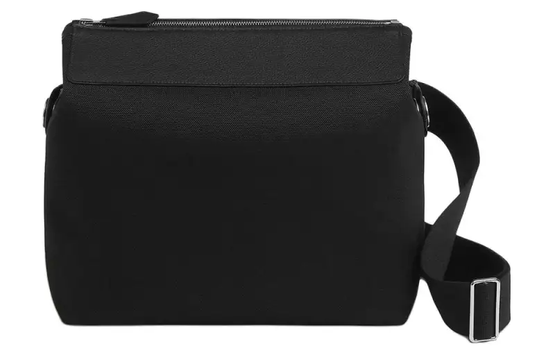 HERMES R.M.S Militaire Canvas With Regate Taurillon Leather Shoulder Bag, Crossbody Bag Men's Black