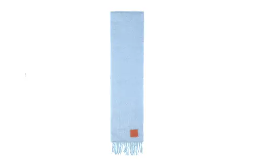 LOEWE Wool Mohair Knit Scarves Women's Blue