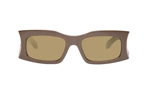 Balenciaga Plate Frame Acetate Irregular Shape Sunglasses Men's Brown