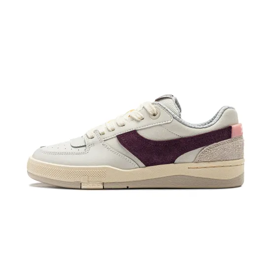 LINING Skateboard Shoes Women's Low-Top Ecru/Dark Reddish Purple
