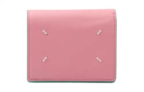 Maison Margiela Grain Calfskin Wallet Mini Men's Pink Peony & Emeralds