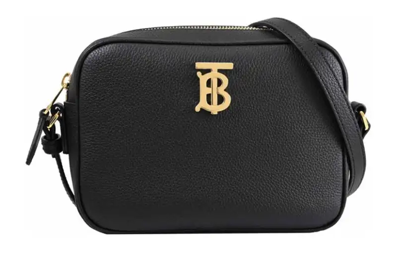 Burberry Litchi Grain Cow Leather Camera Bag, Shoulder Bag, Crossbody Bag Women's Black