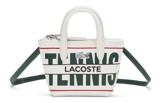 LACOSTE PVC Shoulder Bag, Crossbody Bag, Handbag Mini Women's Ecru
