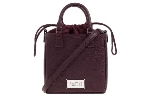 Maison Margiela Leather Handbag, Shoulder Bag, Crossbody Bag Unisex Burgundy