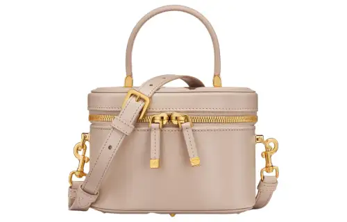 DIOR Cow Leather Box Bag, Shoulder Bag, Crossbody Bag, Handbag Small Women's Caramel Beige