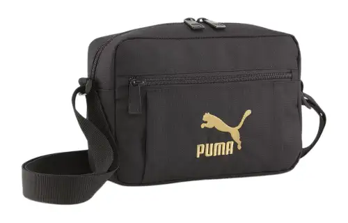 PUMA Nylon Shoulder Bag, Crossbody Bag Regular Unisex Black Gold