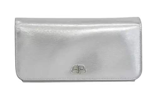 Balenciaga Leather Wallet Women's Silver