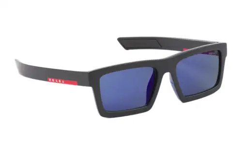 PRADA Acetate Nylon Rectangular Sunglasses Women's Black