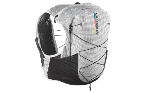 SALOMON 15L Backpack Outdoor Bag Waterproof Fabric White & Black Men's