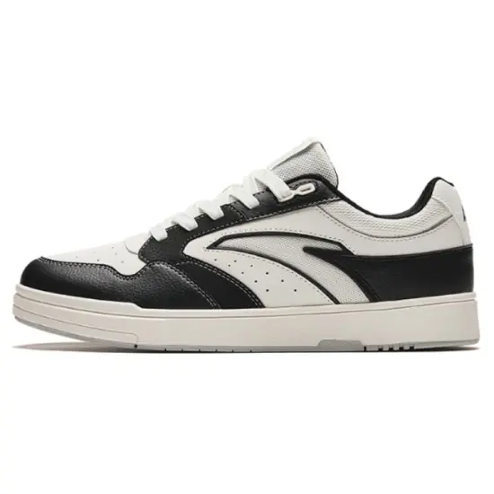 ANTA Street Play Series Skateboard Shoes Men Low-Top Black White