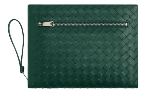 Bottega Veneta Cow Leather Briefcase Travel Organizers Medium Size Men's Emerald