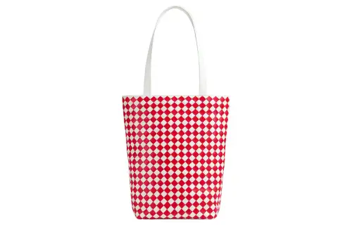 Bottega Veneta Cow Leather Tote Bag, Shopping Bag, Handbag Small Men's Glacier & Glossy Red
