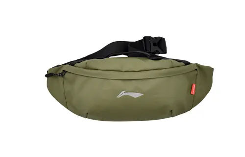 Li Ning Polyester Fanny Pack, Handbag, Shoulder Bag, Crossbody Bag Regular Unisex Green